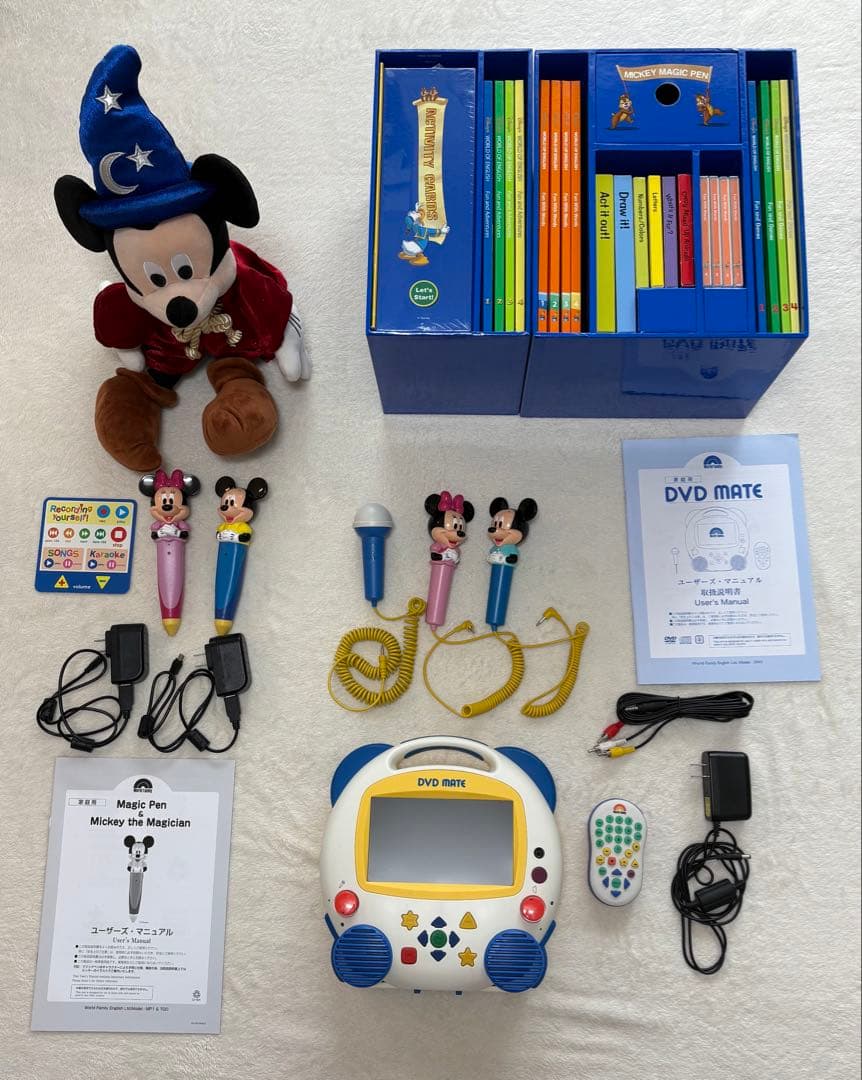 ディズニー World of English マジックペン DVDメイト他セット