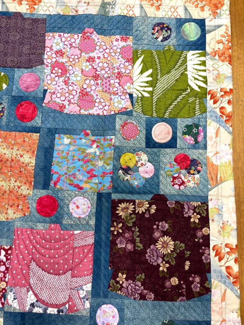 ハンドメイド パッチワーク キルト タペストリー 和風