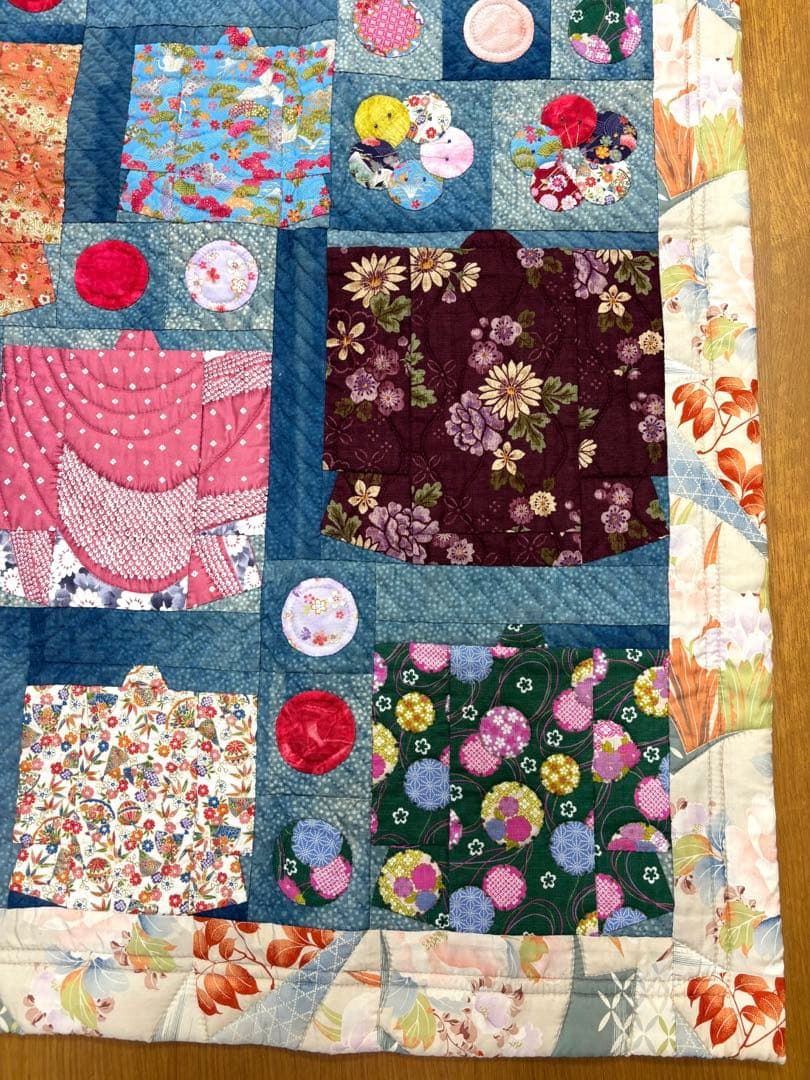 ハンドメイド パッチワーク キルト タペストリー 和風