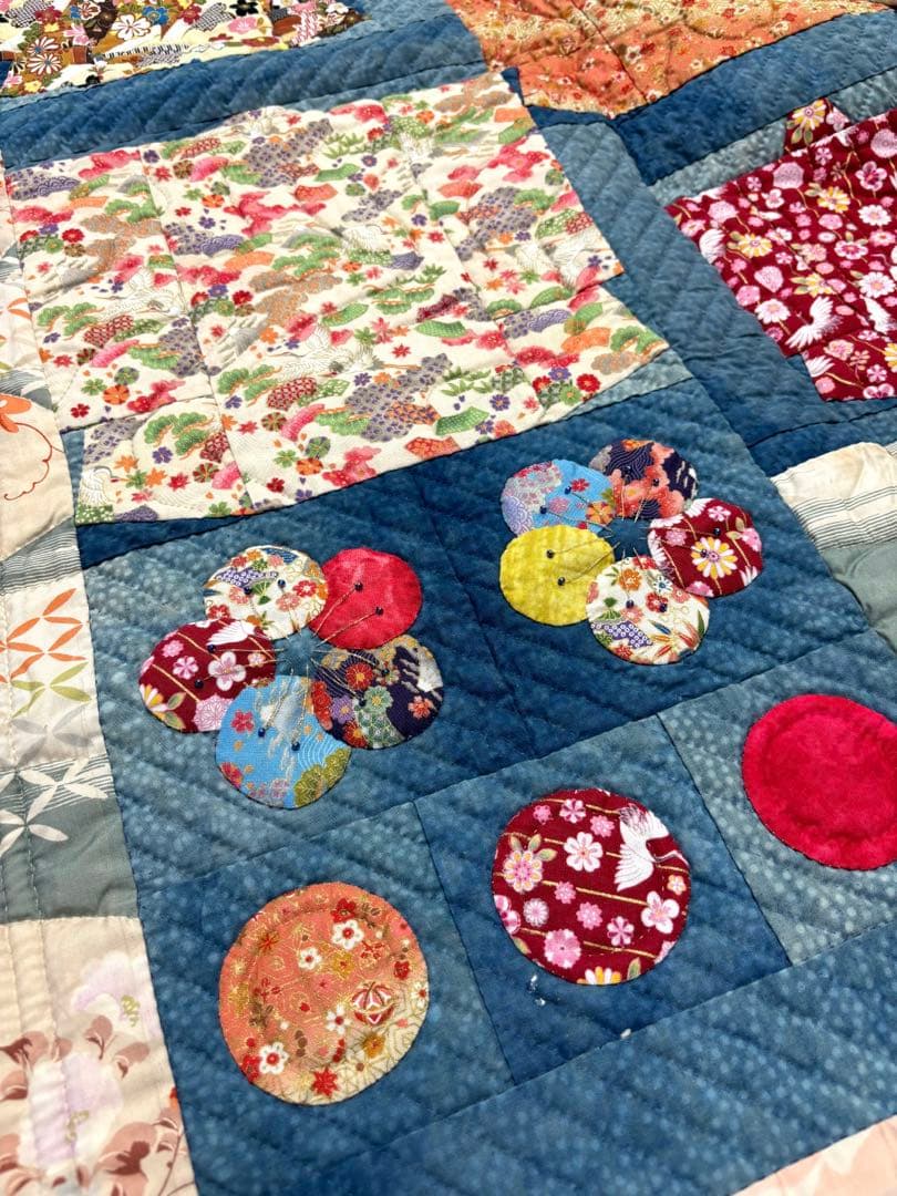 ハンドメイド パッチワーク キルト タペストリー 和風