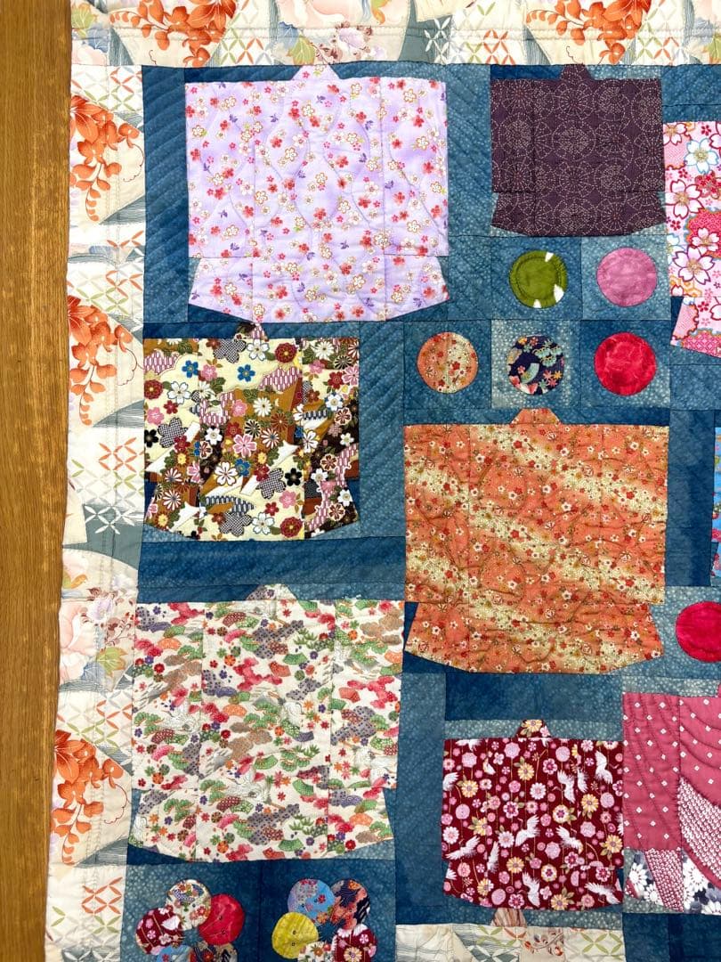 ハンドメイド パッチワーク キルト タペストリー 和風