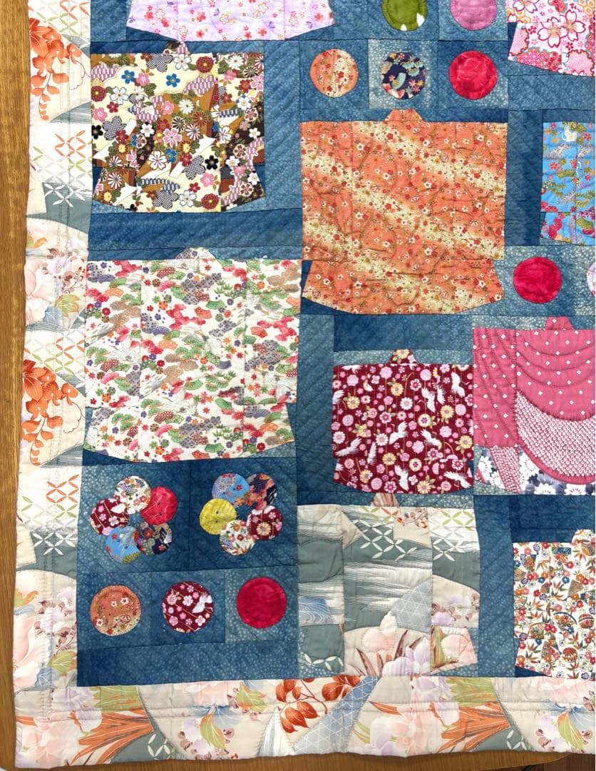 ハンドメイド パッチワーク キルト タペストリー 和風