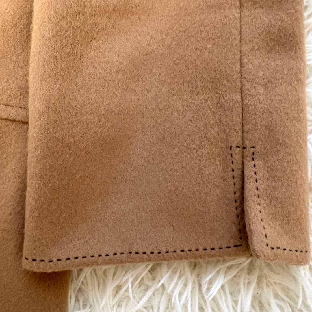 【新品同様　タグ付き】リボン　ウール　ステッチ　コート　ベージュ　38