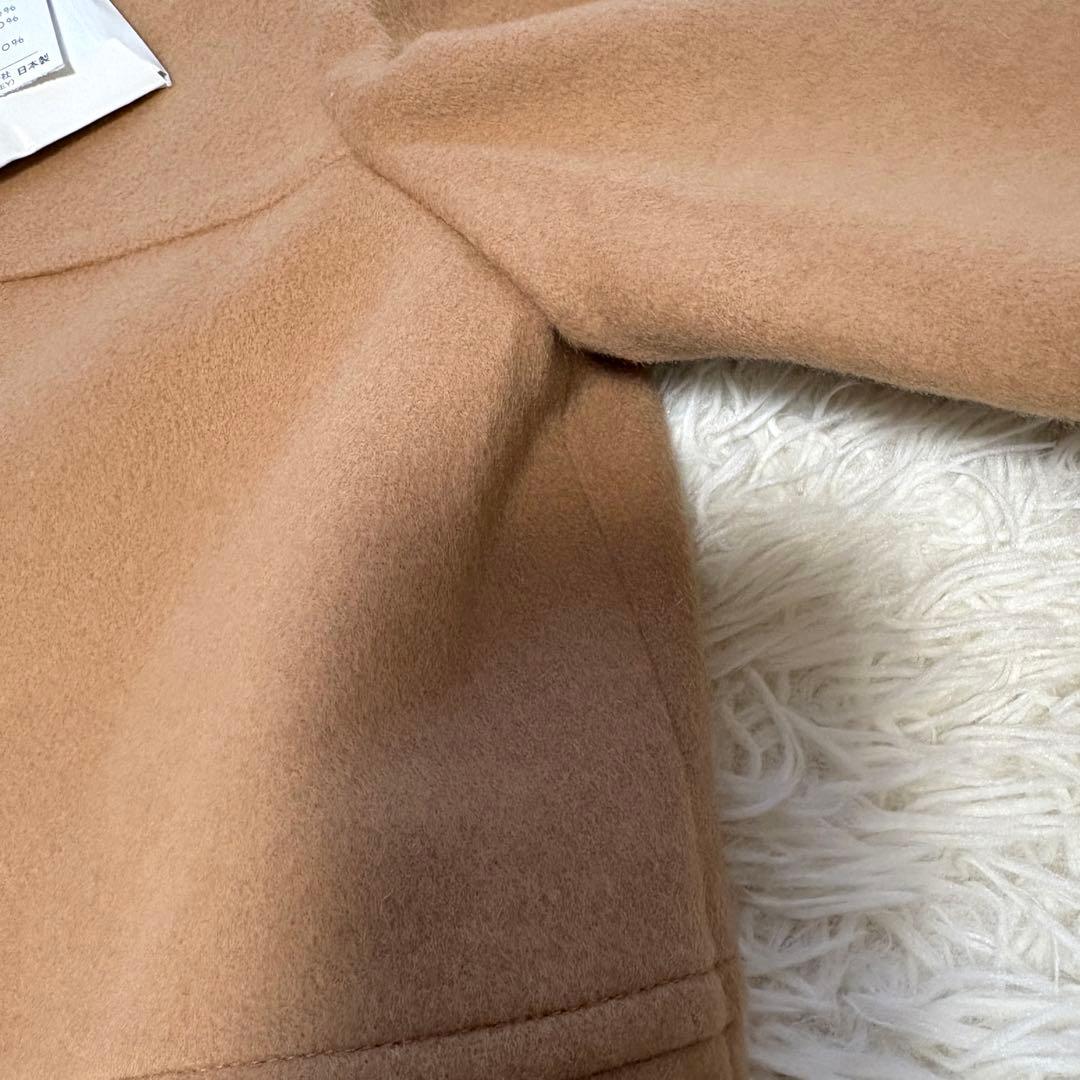 【新品同様　タグ付き】リボン　ウール　ステッチ　コート　ベージュ　38