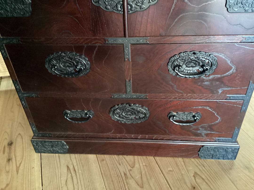 [智花] 時代箪笥　民芸箪笥　装飾金具　整理箪笥