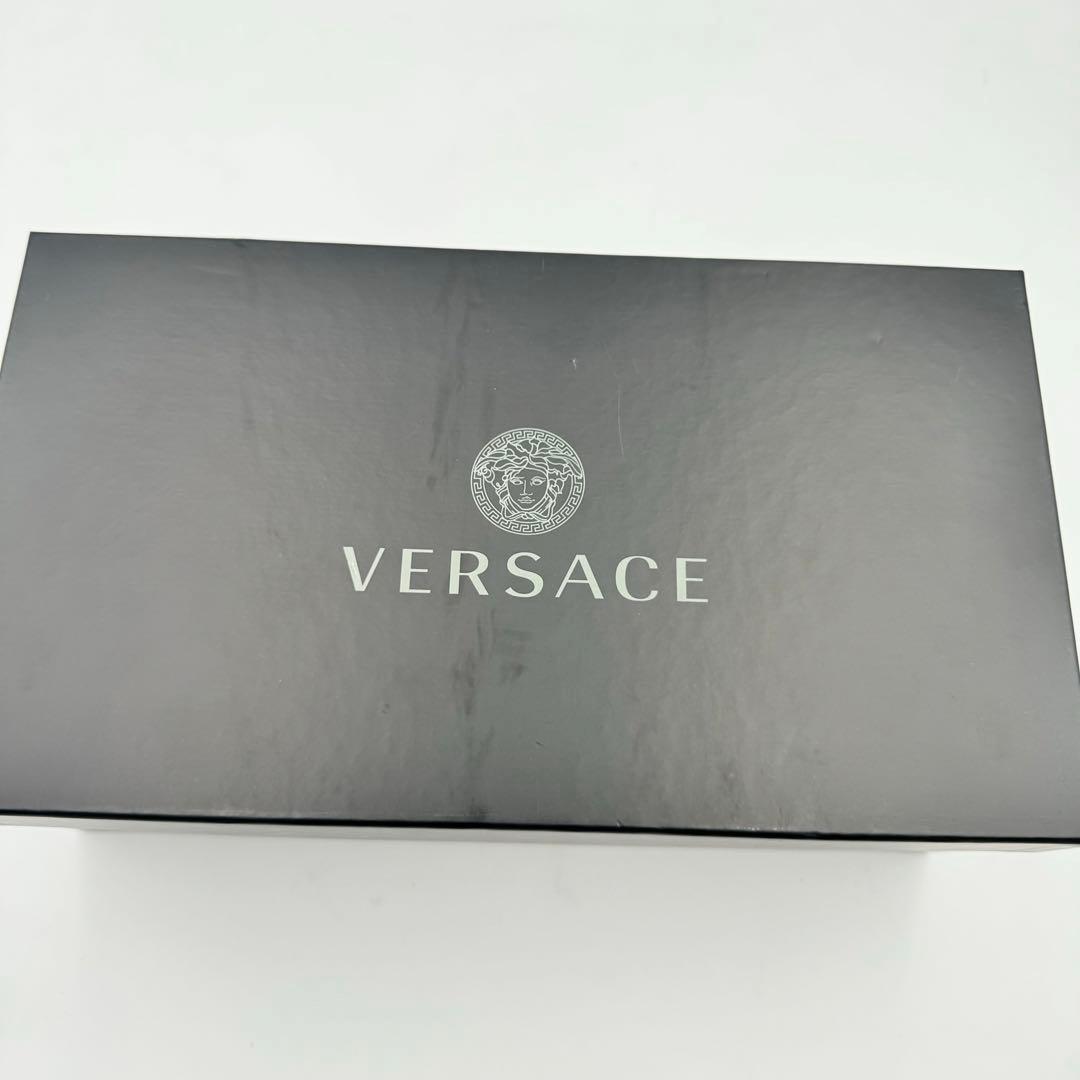 新品✨VERSACE ローカットスニーカー　レザー　ブラック　ロゴマーク