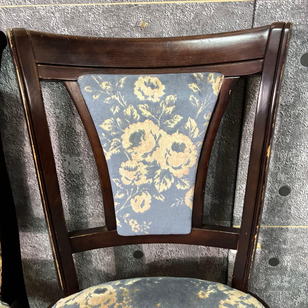 ꧁カリモク家具 karimoku꧂花柄ダイニングチェア2脚 食卓椅子 いす イス