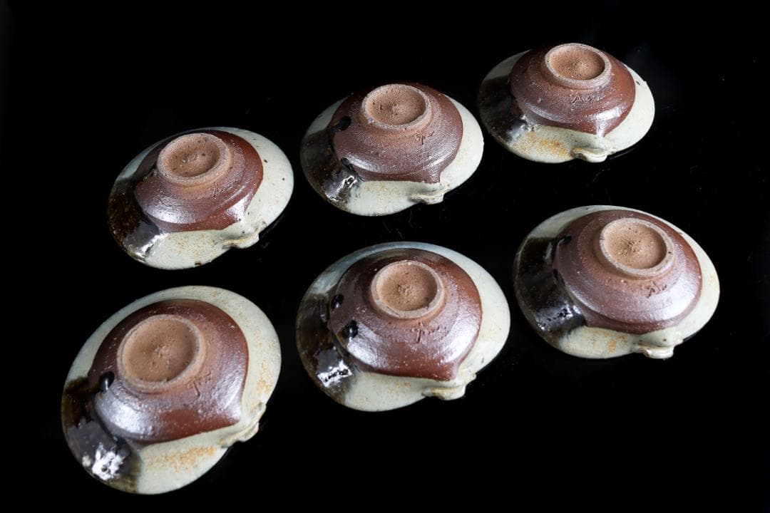 西岡良弘 朝鮮蛤形向付 六客 共箱 懐石会席料理皿和食器