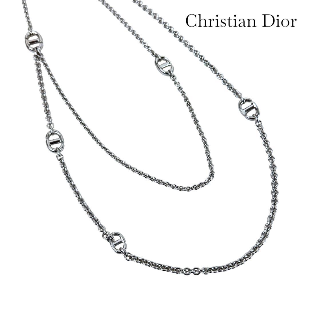 Christian Dior ダブルチェーンネックレス CD NECKLACE