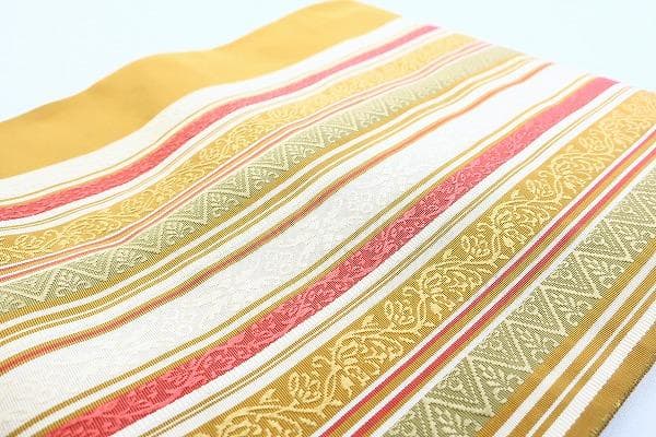 ★専用★未使用品 名古屋帯 博多織 芥子色 長さ3m49cm 唐花 普段着 正絹