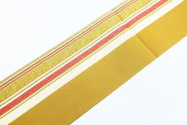 ★専用★未使用品 名古屋帯 博多織 芥子色 長さ3m49cm 唐花 普段着 正絹