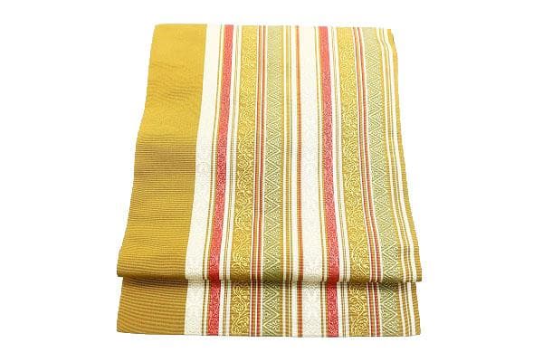 ★専用★未使用品 名古屋帯 博多織 芥子色 長さ3m49cm 唐花 普段着 正絹