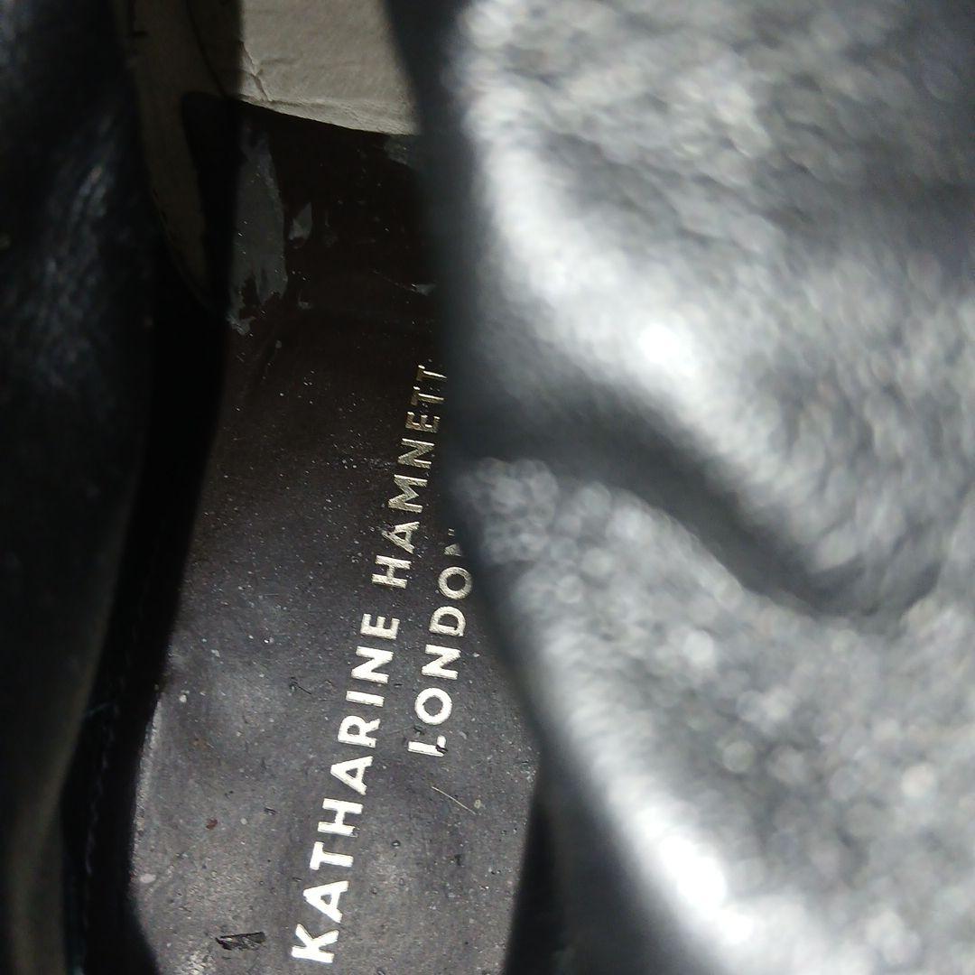 キャサリンハムネットダークブラウンシュリンクエンジニアブーツ25センチ