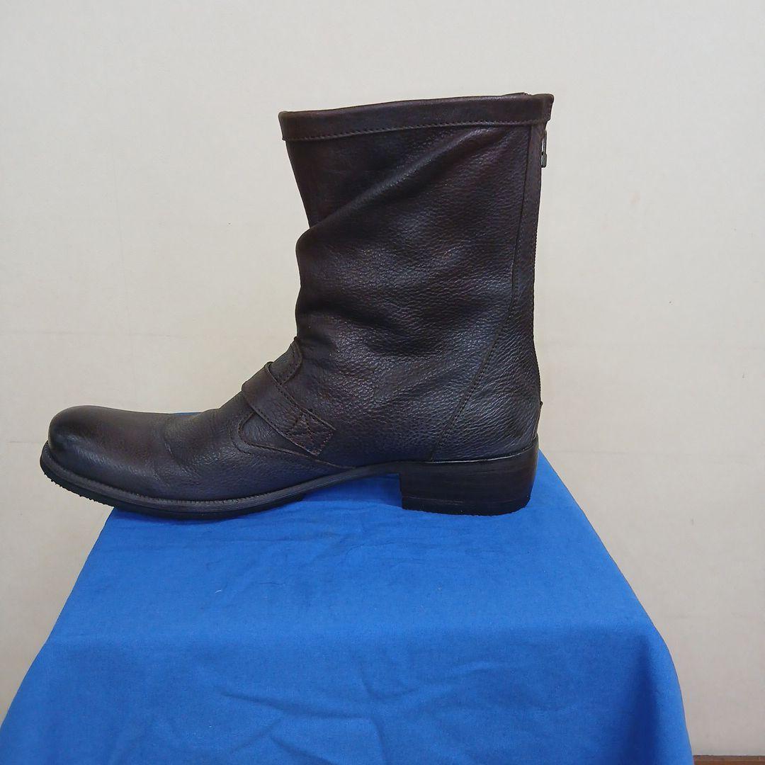 キャサリンハムネットダークブラウンシュリンクエンジニアブーツ25センチ