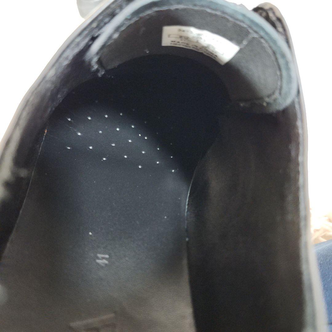 【美品】ZARA×vibram フロントジップレザーシューズ　ブラック