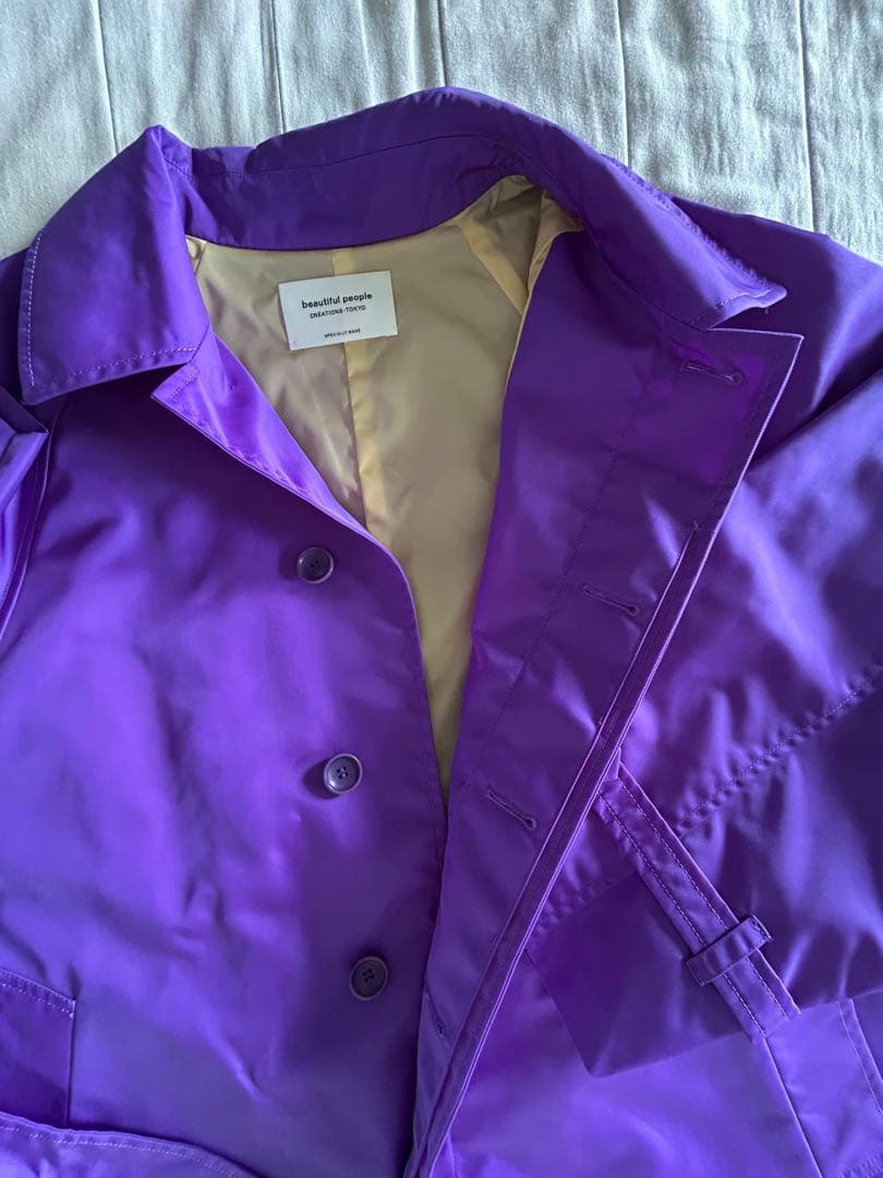beautiful people ナイロンツイル ステンカラーコート 34美品