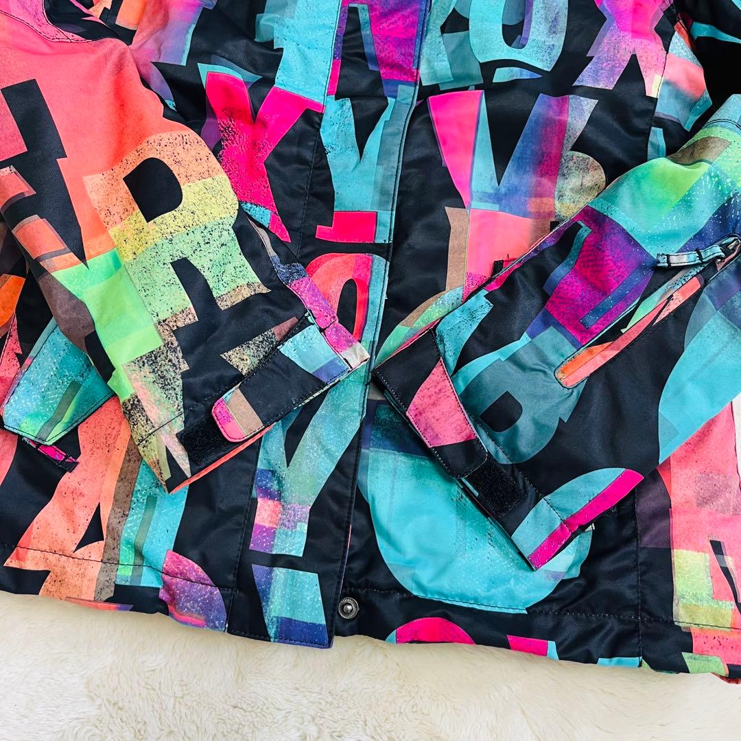 【美品✨】ROXY　スノボウェア　上下セット　L　M 総柄　ロゴ　ピンク