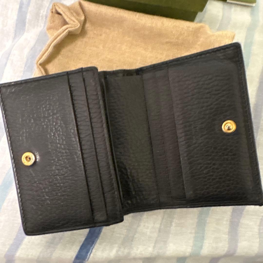 タ*コ様 GUCCI ブラックレザー 二つ折り財布