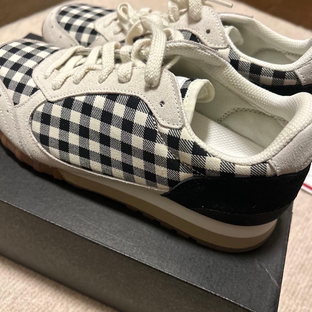 オニツカタイガースニーカー新品25cmギンガムチェック