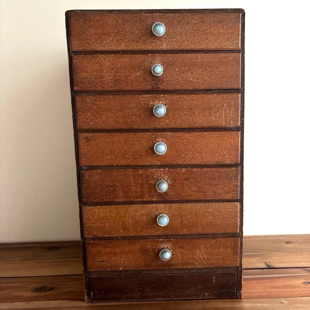 【専用です】　　アンティーク　引き出し7段 小物入れ 古道具 木製 昭和　レトロ