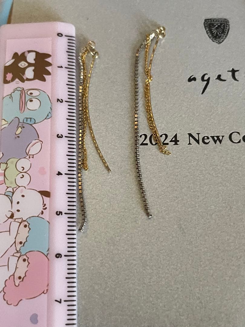 agete K10 SV コンビ ピアスチャーム