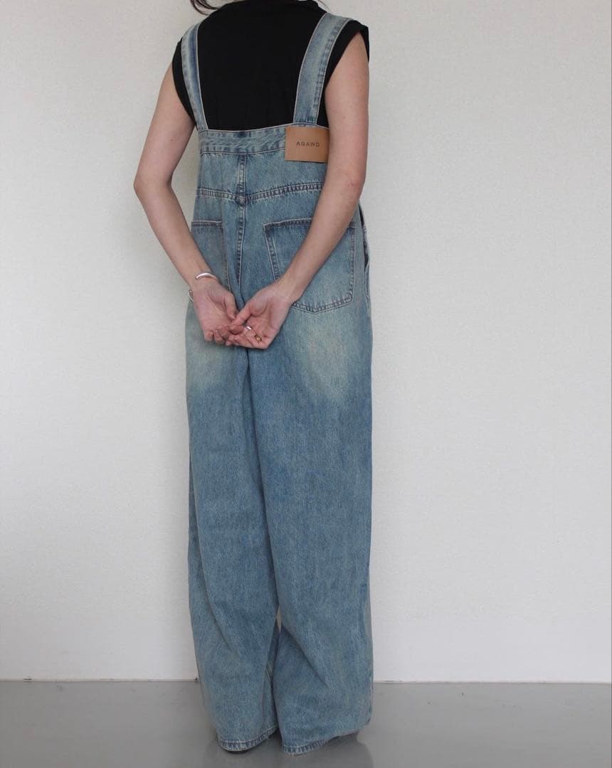 新品タグ付きAGAWD デニムオールインワン サロペット F