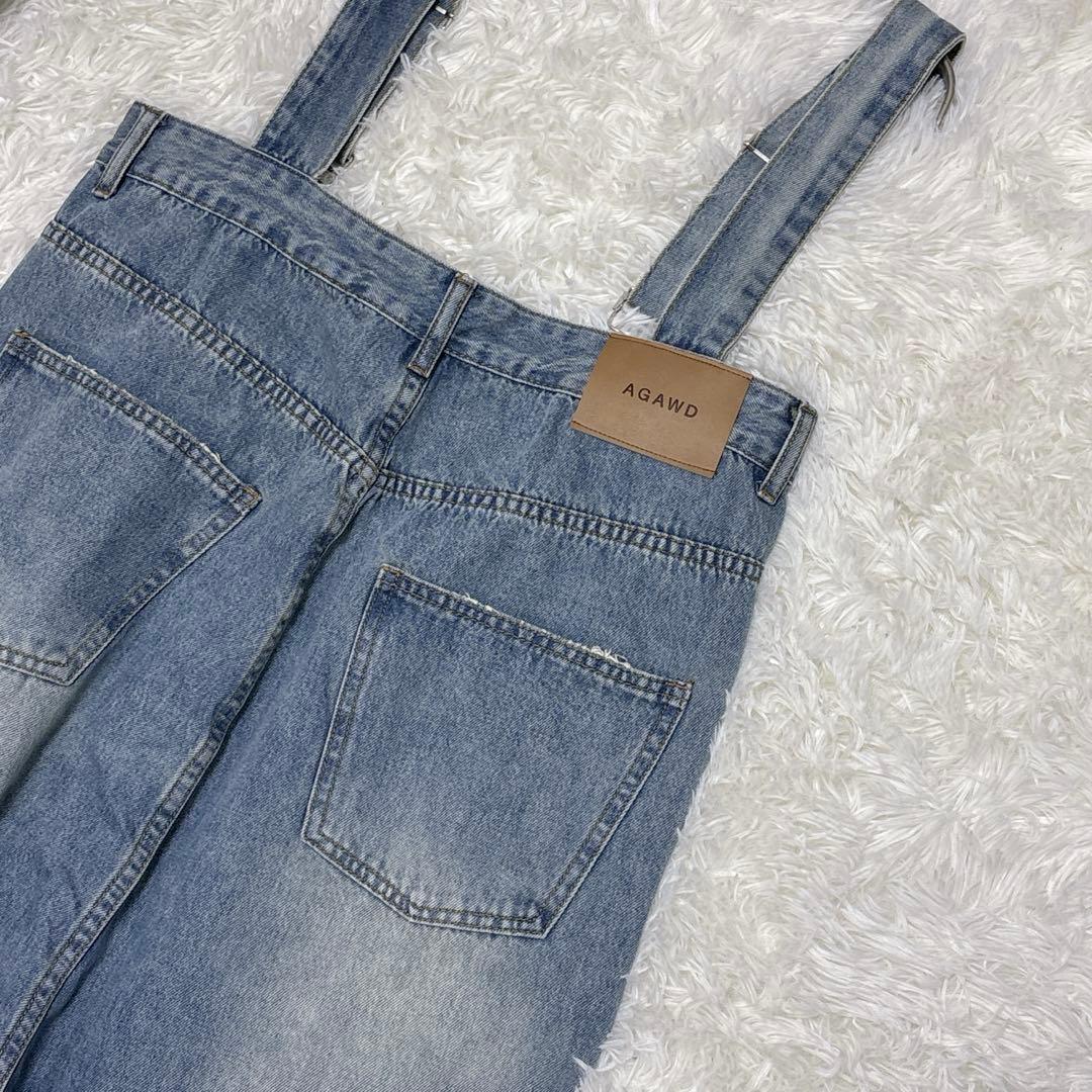 新品タグ付きAGAWD デニムオールインワン サロペット F