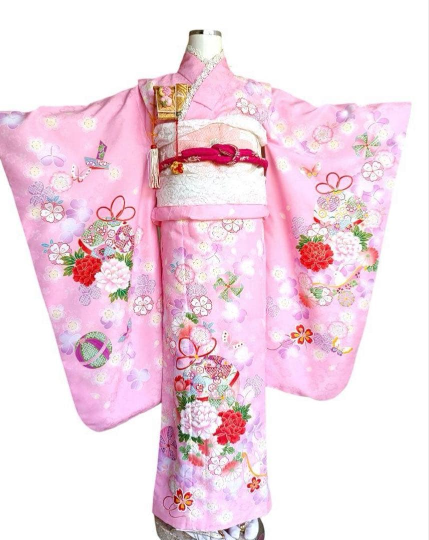 七五三フルセット　7歳　着物　四つ身　作り帯