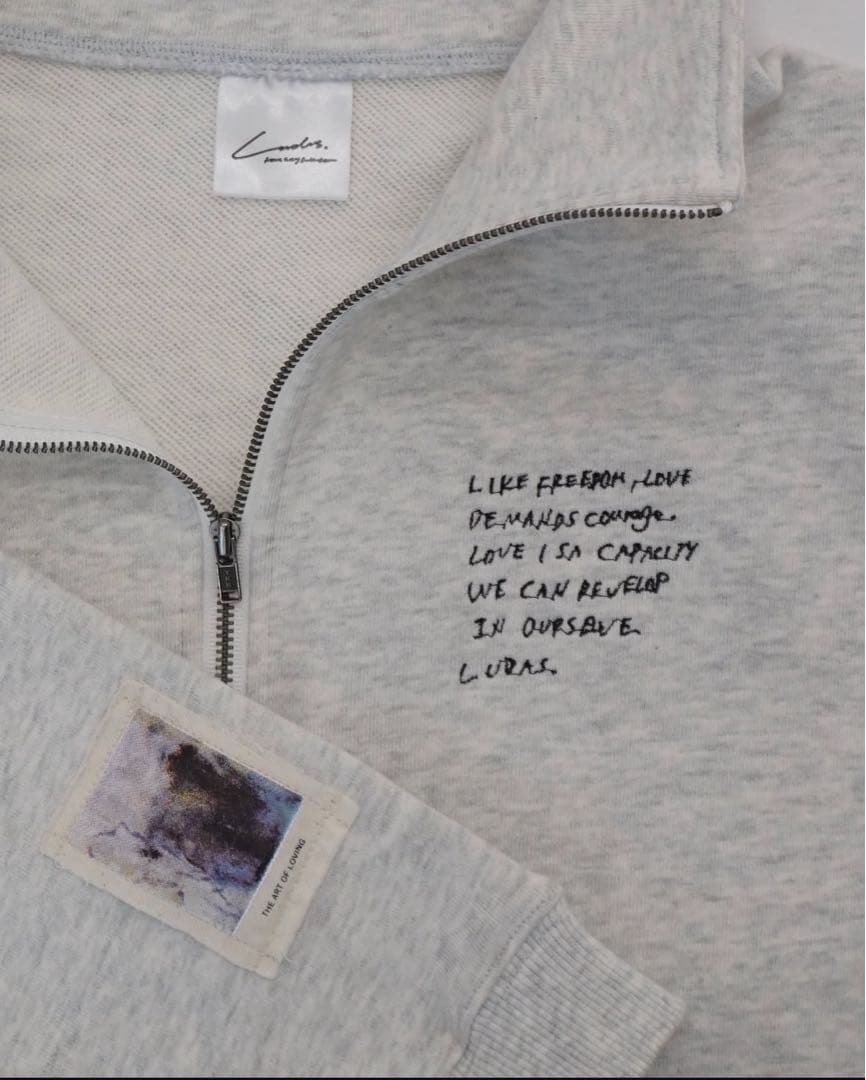 トップス Ludas Half Zip Art Sweatshirt M