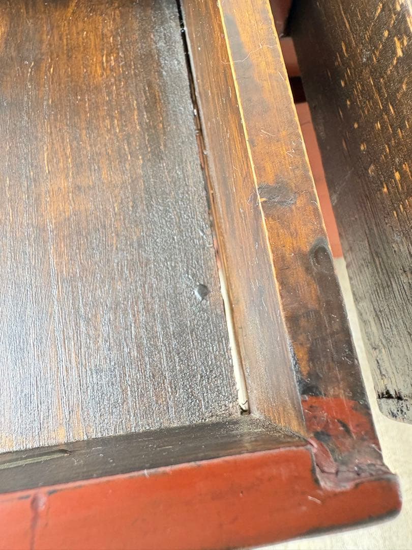 朱塗り　引き出し　収納　中国　小さな収納