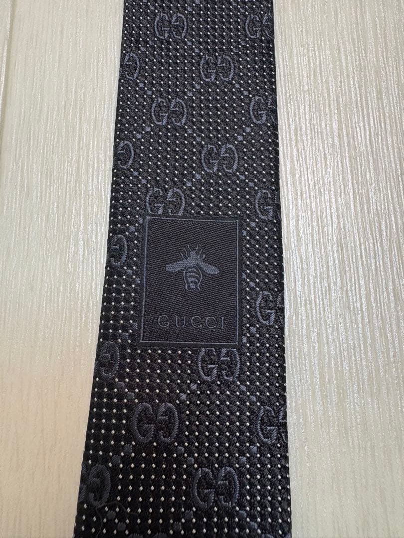 【極美品】 GUCCI グッチ ネクタイ GG キャンバス ブラック ジャカード