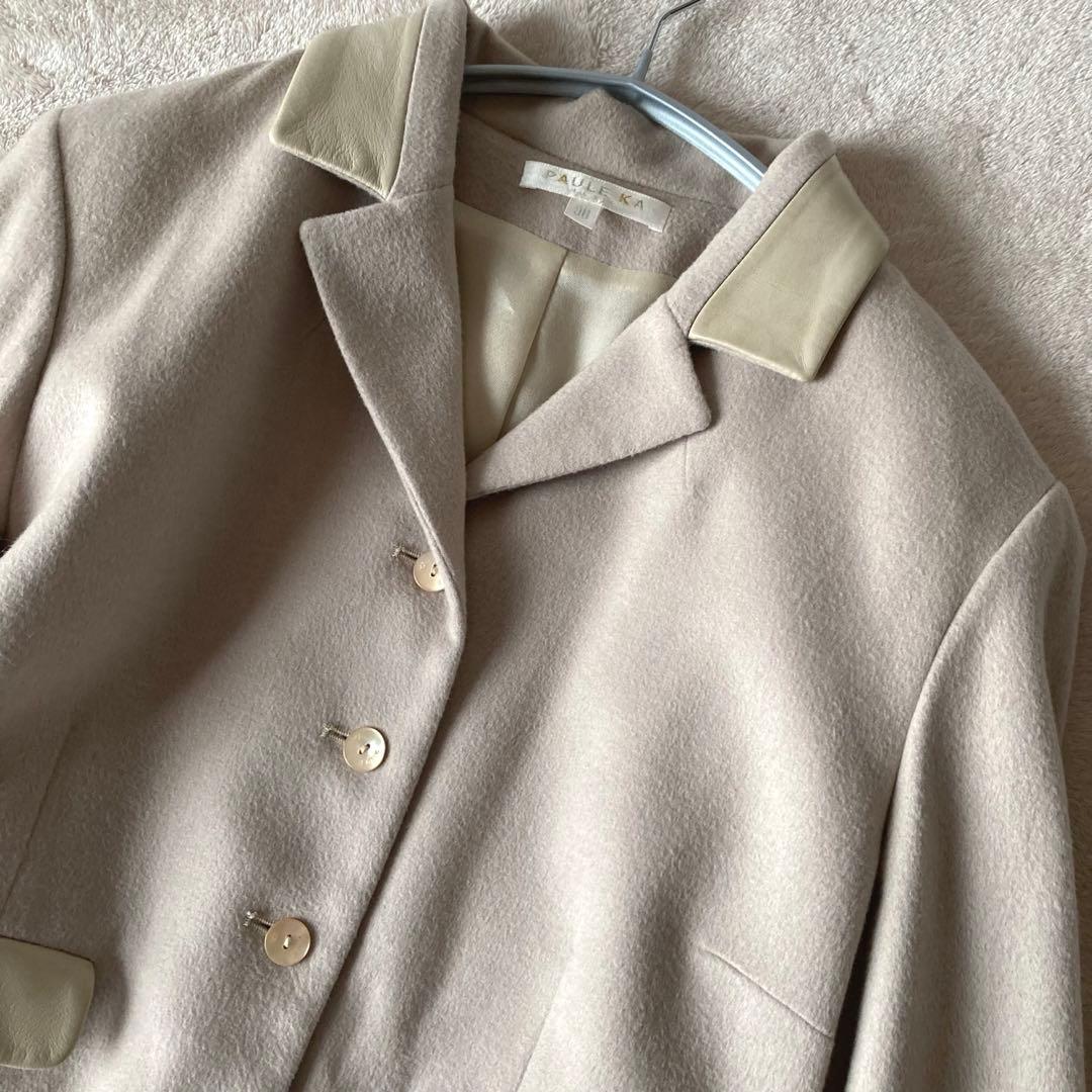ポールカ＊上質カシミヤアンゴラウールコート＊ミルクベージュ