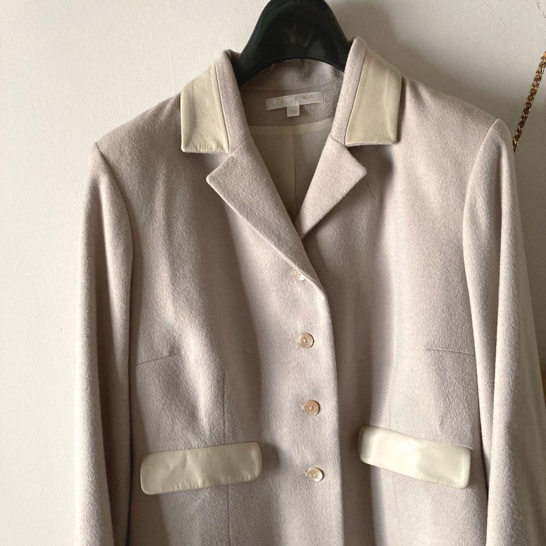 ポールカ＊上質カシミヤアンゴラウールコート＊ミルクベージュ