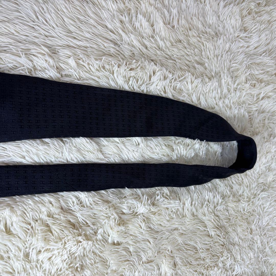 【美品】　エルメス　ネクタイ　メンズ　黒 H総柄 モノグラム 高級シルクソリッド