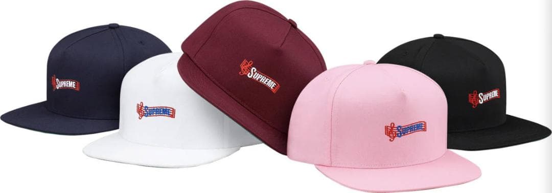Supreme ブラック スナップバックキャップ