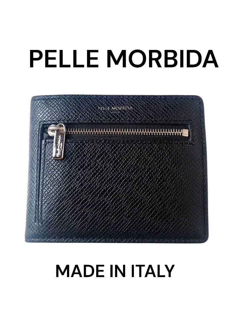 PELLE MORBIDA 黒 二つ折り財布 バルカ