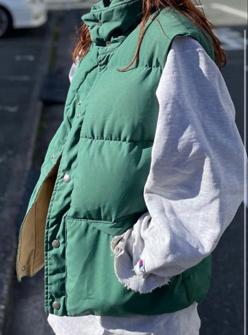 古着 70s.80'S JCPENNY ハイネック ダウンベスト スナップボタン