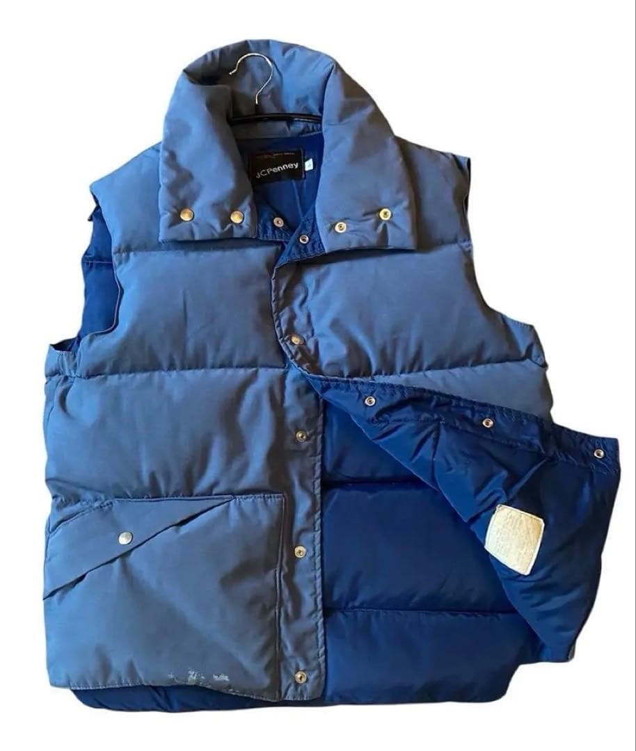 古着 70s.80'S JCPENNY ハイネック ダウンベスト スナップボタン