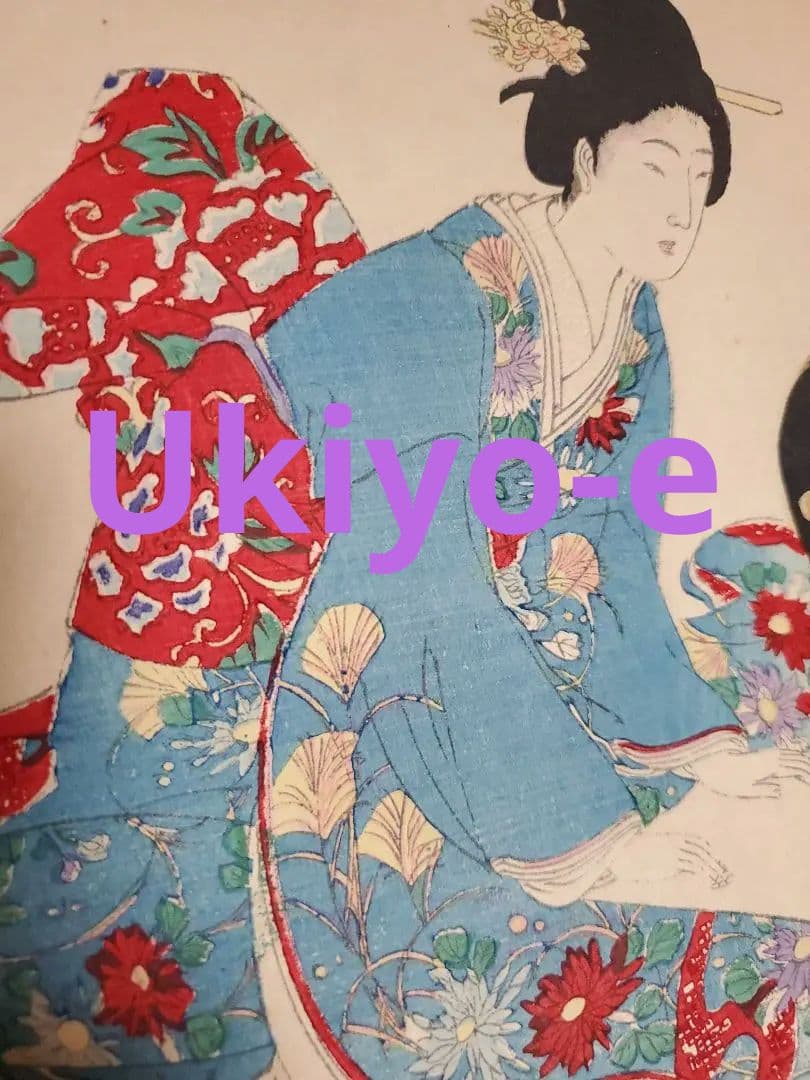 【浮世絵版画】揚州周延『千代田の大奥 お櫛あげ』三枚続きUkiyo-e
