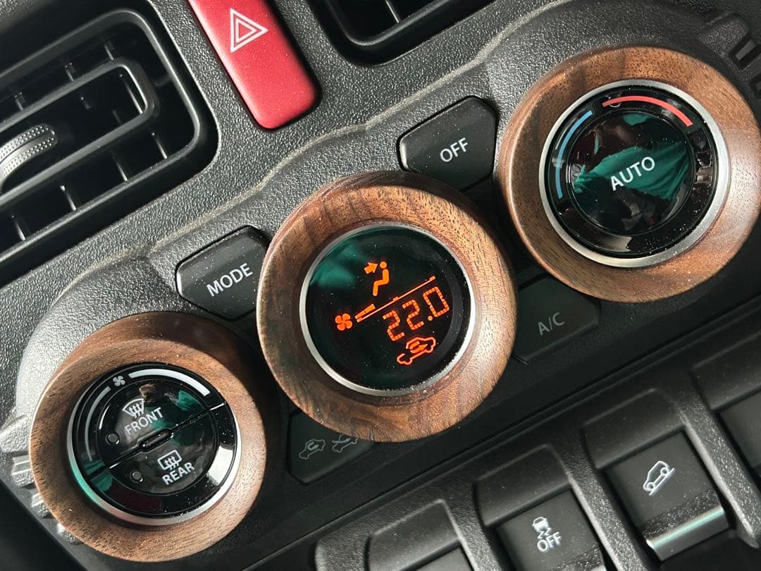 新型ジムニー エアコンダイヤルリング 美杢ウォールナット jb64 jb74