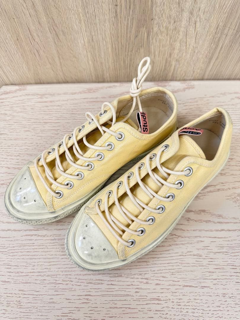 Acne Studios バロウ タンブルド W ペールイエロー/オフホワイト