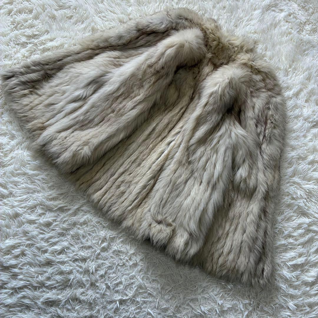 襟ボリューム◎ パリオン　毛皮　Lサイズ相当　リアルファー　ジャケット　大きめ