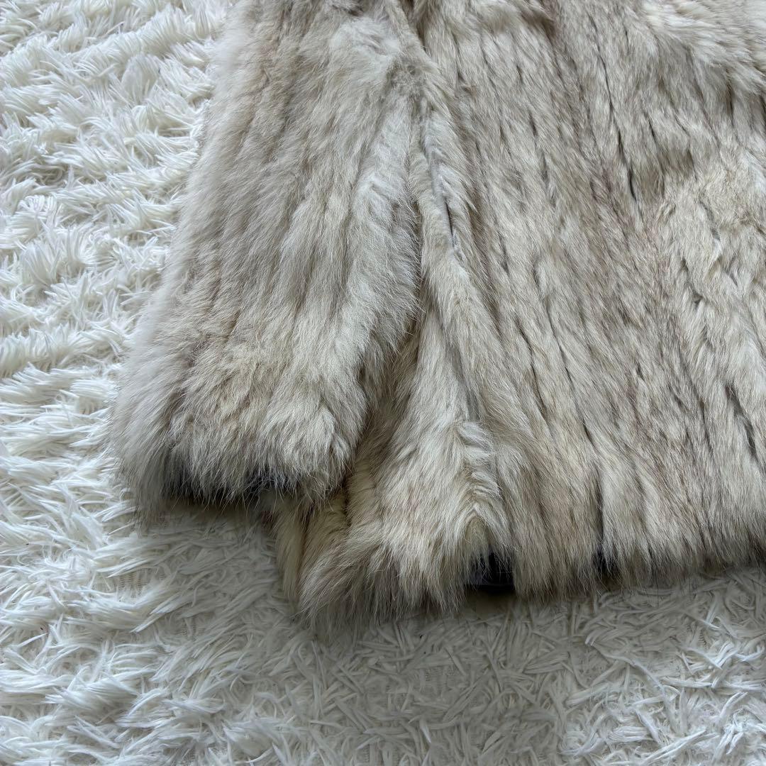 襟ボリューム◎ パリオン　毛皮　Lサイズ相当　リアルファー　ジャケット　大きめ