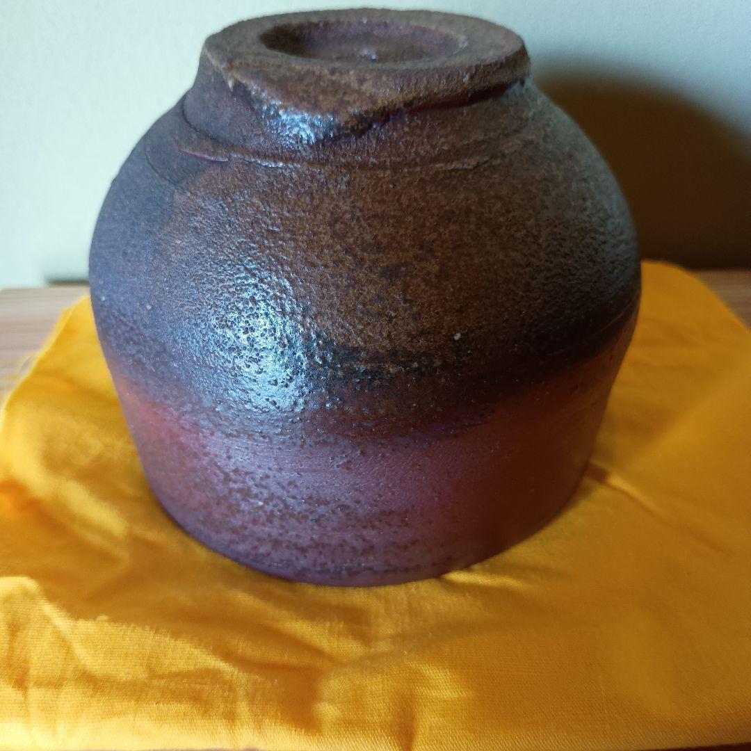 人間国宝 藤原雄 作 備前　茶碗　共箱　共布　栞　最上位作