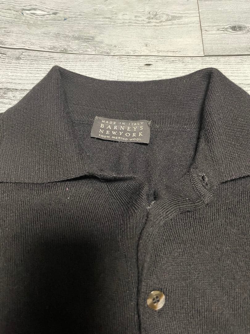 90s イタリア製 BARNEYS NEWYORK メリノウール ニットポロ M