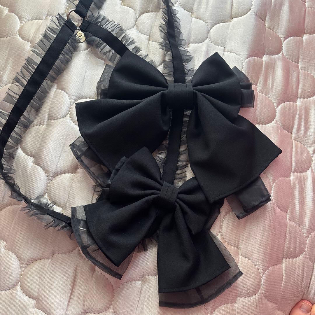 noir kei ninomiya リボンハーネス　黒　フリル