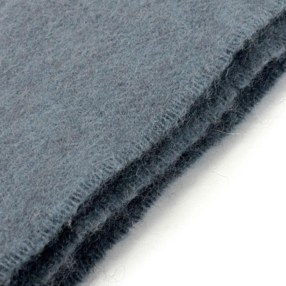 【美品】エルメス マフラー レクトヴェルソ カシミヤ ブルーグレー系 1M4