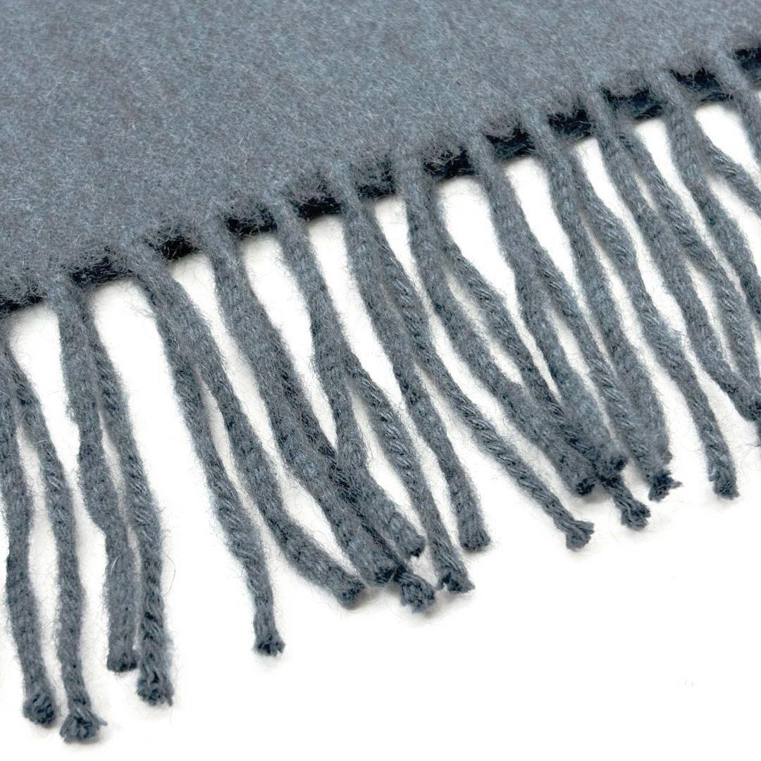 【美品】エルメス マフラー レクトヴェルソ カシミヤ ブルーグレー系 1M4