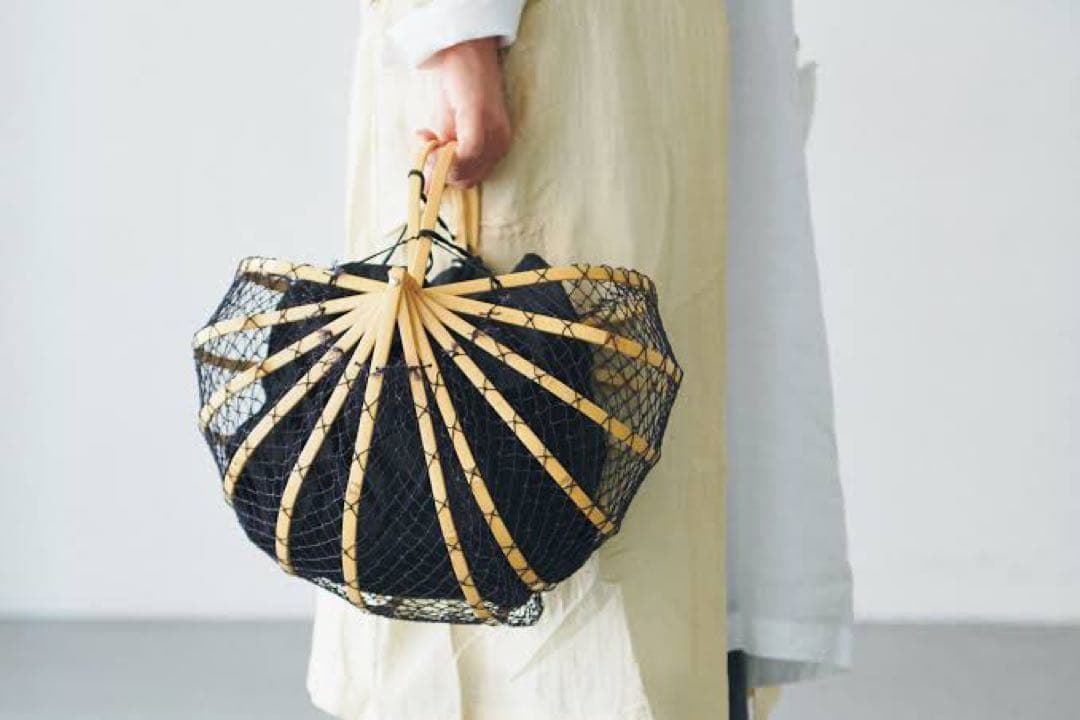 最終価格になります。antego 竹かごバッグ　ブラック　アンテゴ