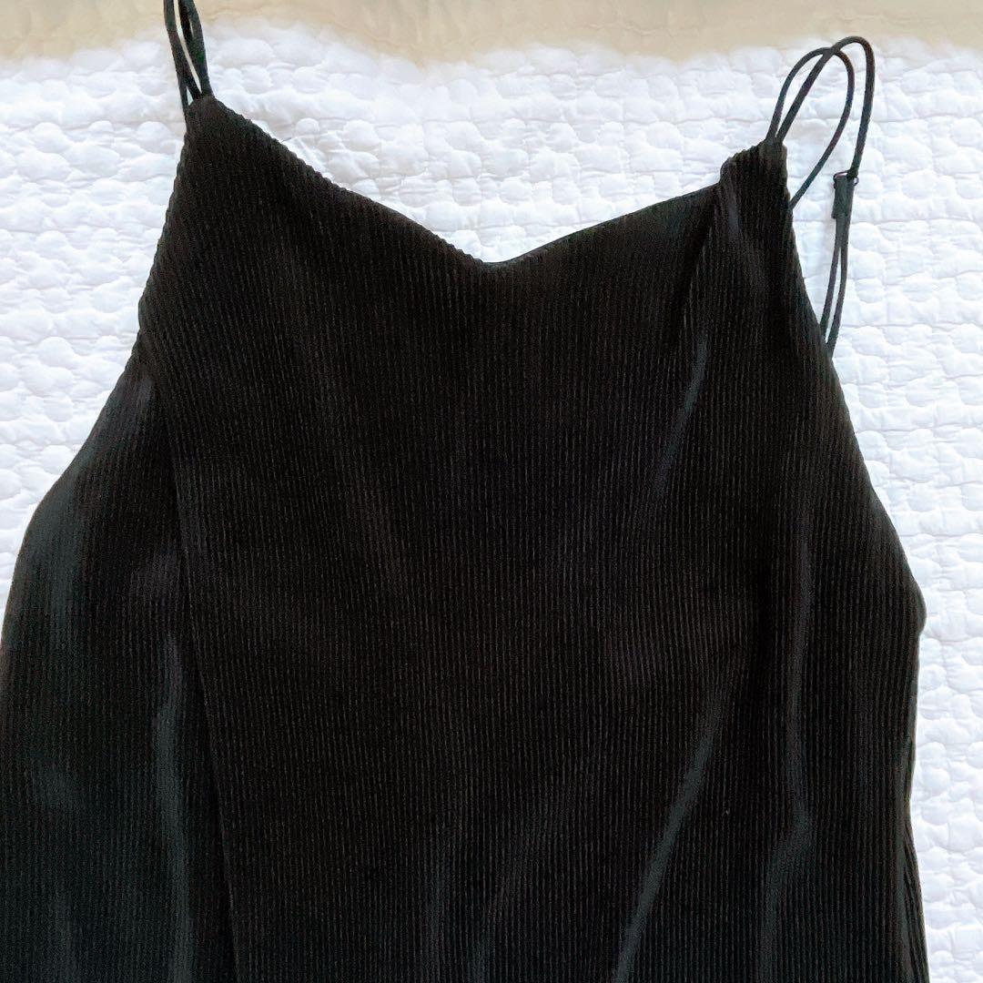 美品⚑アンスリード クリスタルプリーツ オールインワン ブラック 36